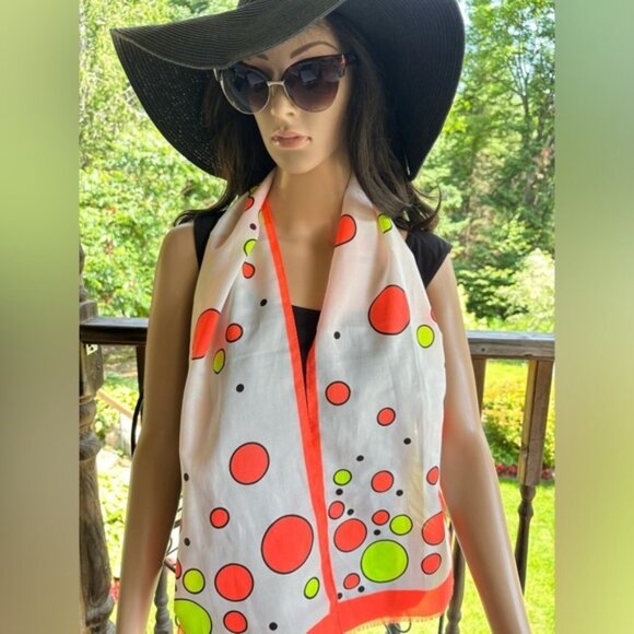 Vintage phsychedelic polka dot head scarf - Picture 8 of 9